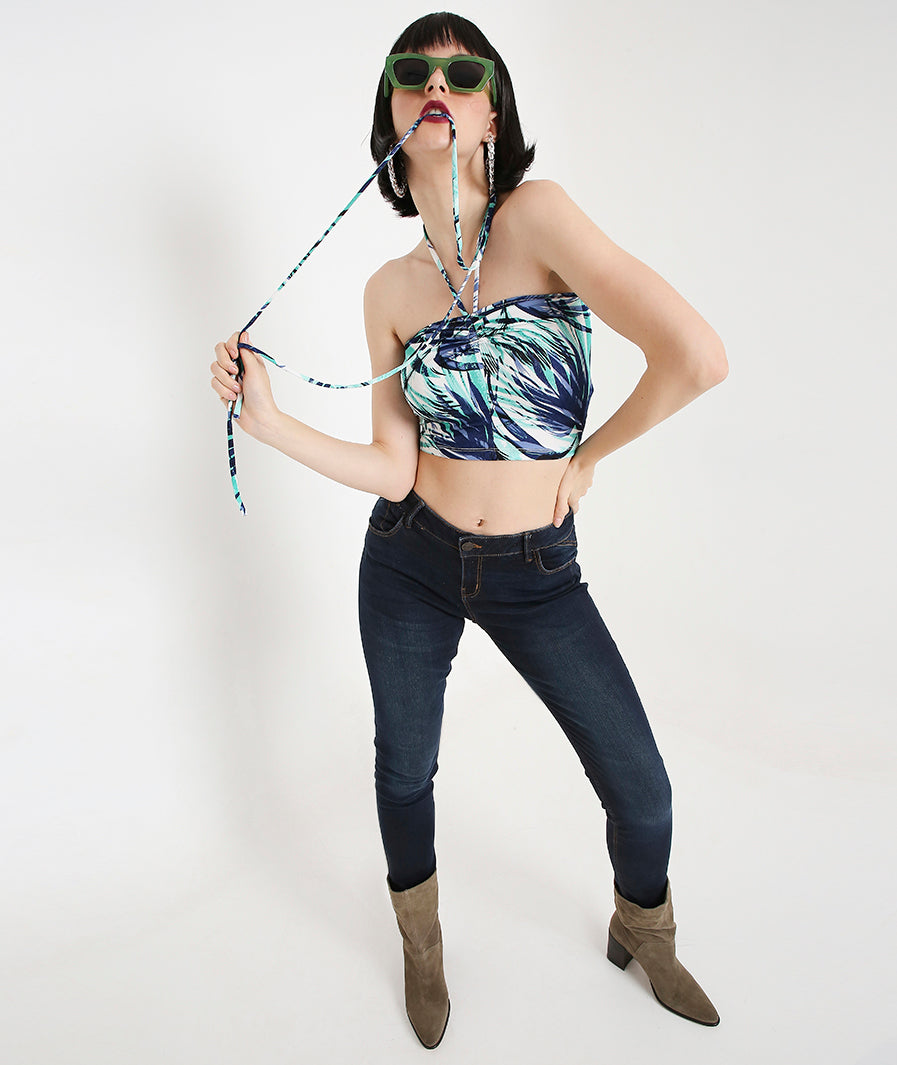 Halter Ruched Crop Top