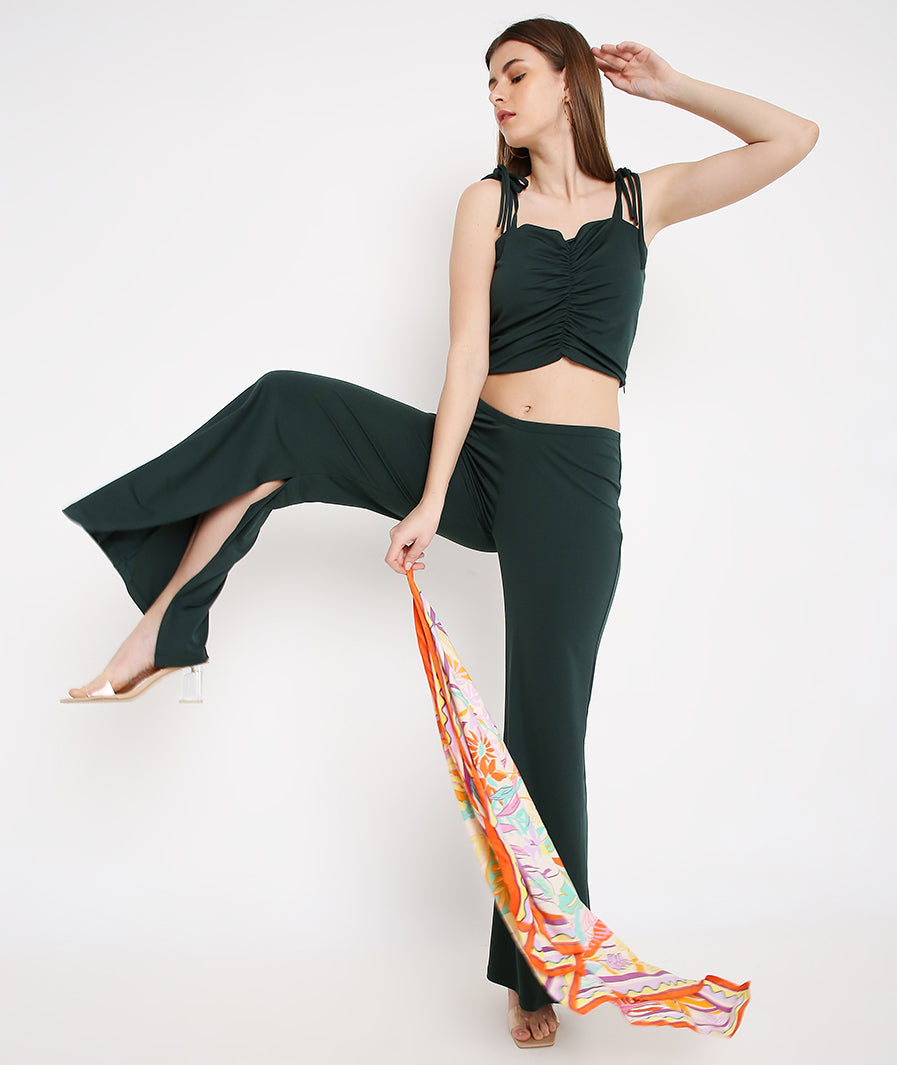 Bottle Green Top + Trousers Set