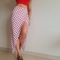 Red Polka Wraparound Skirt