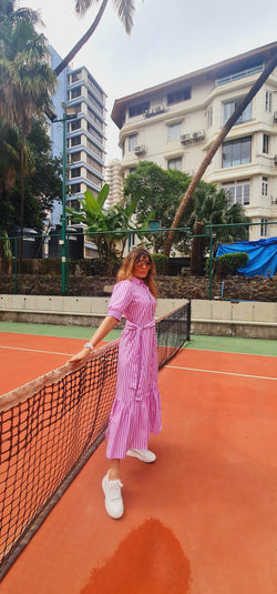 Hot Pink Stripes Dress