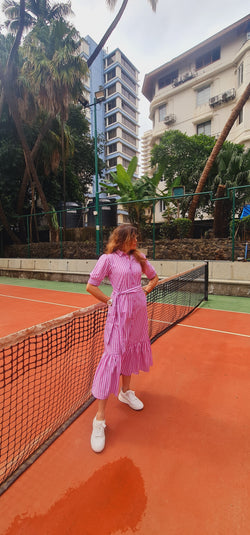 Hot Pink Stripes Dress