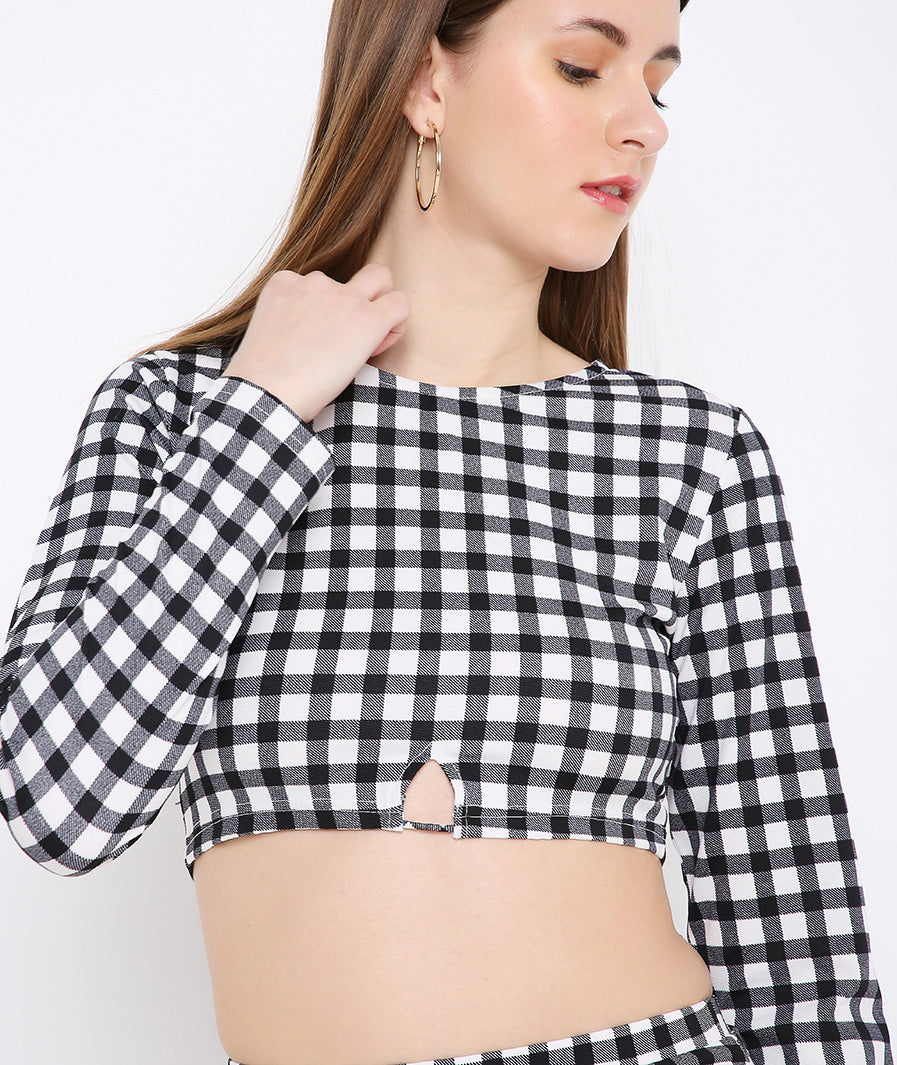 Checks Crop Top