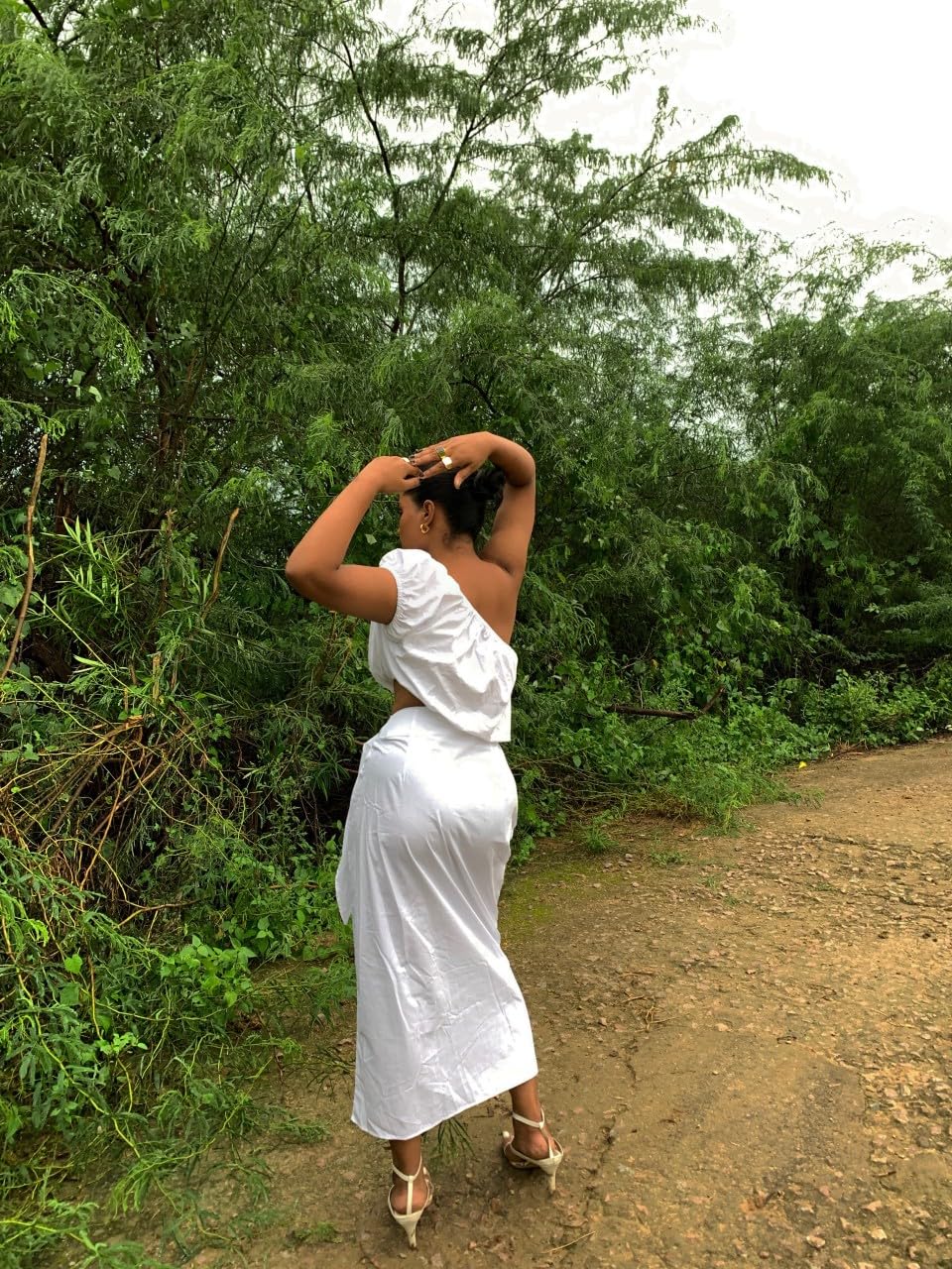 High-Waisted Cotton Poplin Wrap Skirt