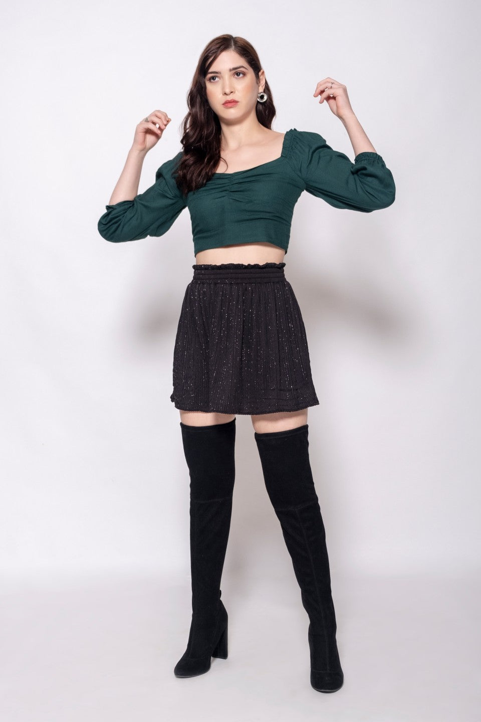 Viscose Solid Crop Top