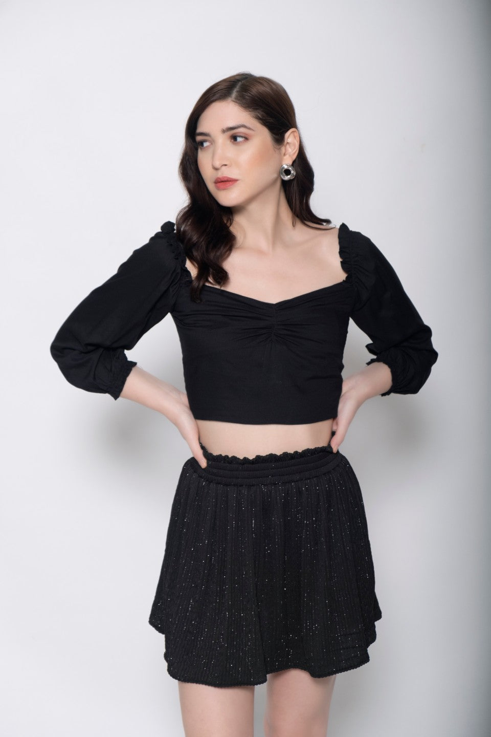 Viscose Solid Crop Top