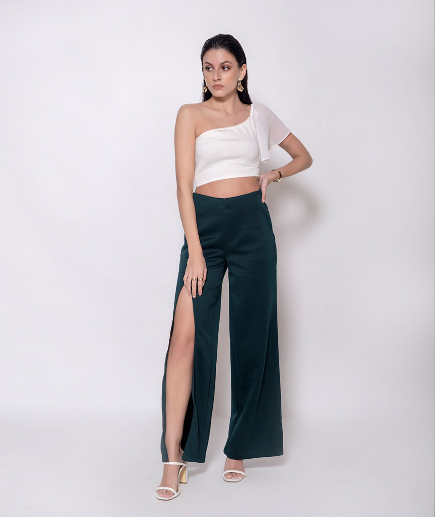 High Slit Stretch Trousers