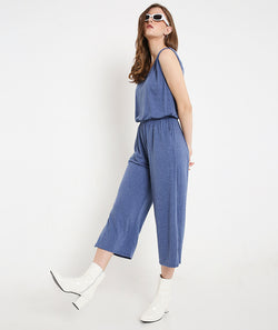 Blue Summer Jumpsuit with  Pockets