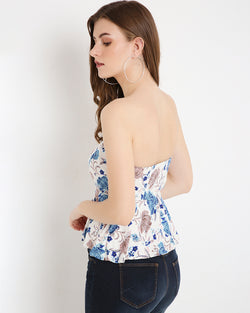 Floral Peplum Off Shoulder Top