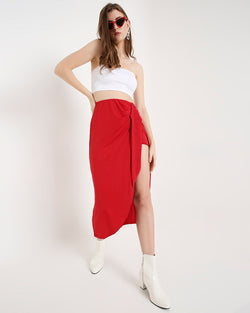 Red Crystal Wraparound Skirt