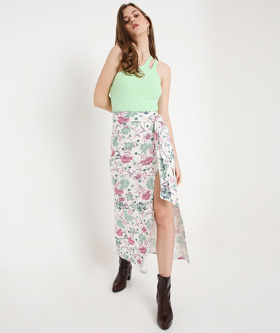 Floral Front Knot Skirt