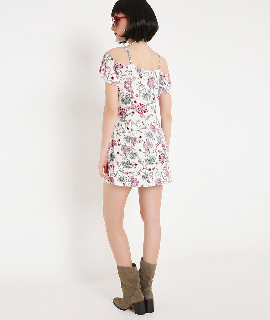 Open Shoulder Floral Summer Dress