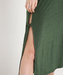 Off-Shoulder Cocktail Dress with a Side Sash-Green