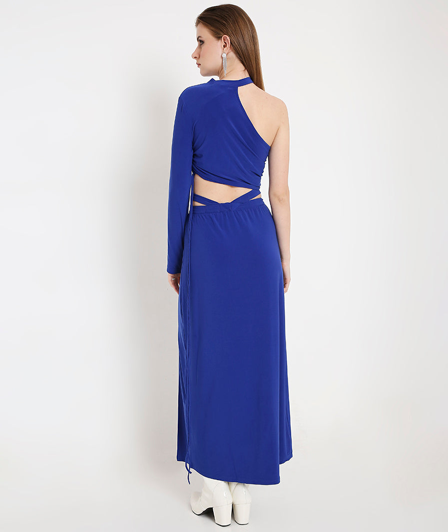 Royal Blue Skirt with Side Cut-Out