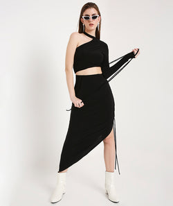 Drawstring Asymmetrical Skirt