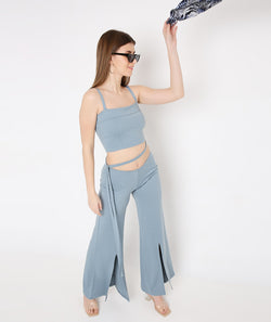 Blue Pants with Front Vent