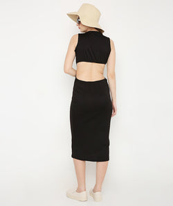 Black Long Dress with Back Cut-Out