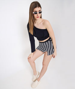 Black Stripes Mini Skirt