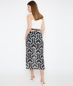 Black Arrow Tie up Skirt