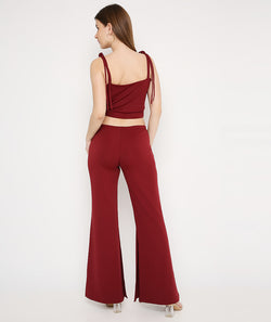 Wine Trousers with Side Vents