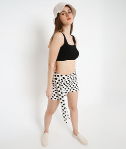 White Polka Dots Sarong Skirt