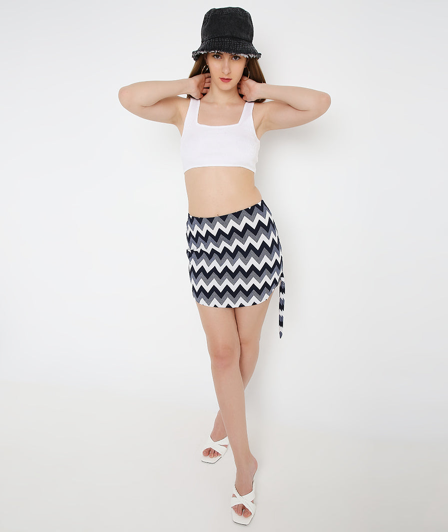 Ziz Zac Mini Skirt with Knot