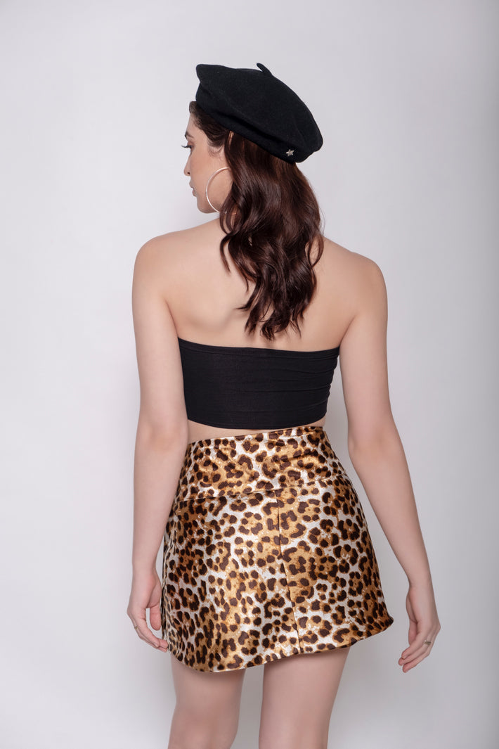 Animal Wrap Around Mini Skirt