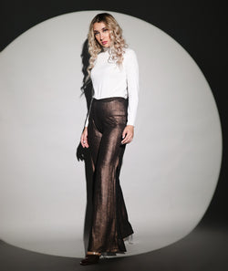 Bronze Bell Bottoms with Long Side Slits